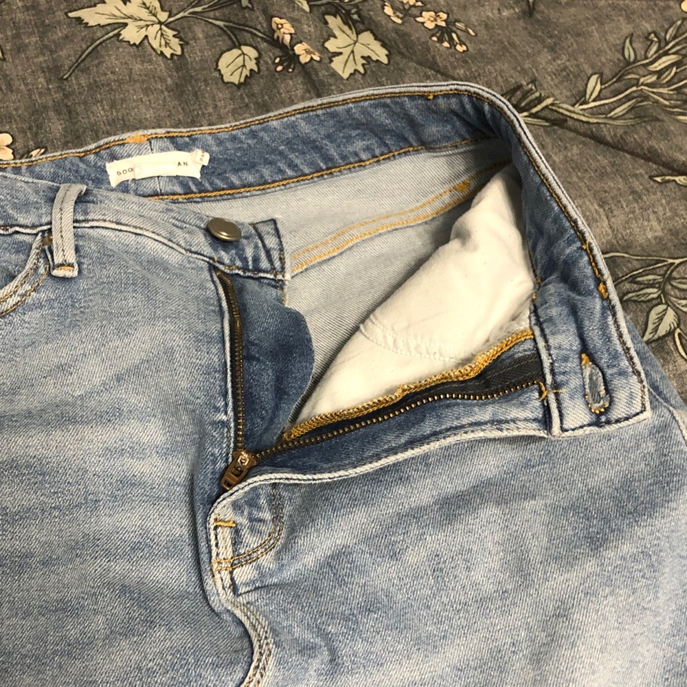 Good American Good Ease Denim Compression Slit Midi Jean Skirt Light Wash 6/28 - Picture 7 of 10
